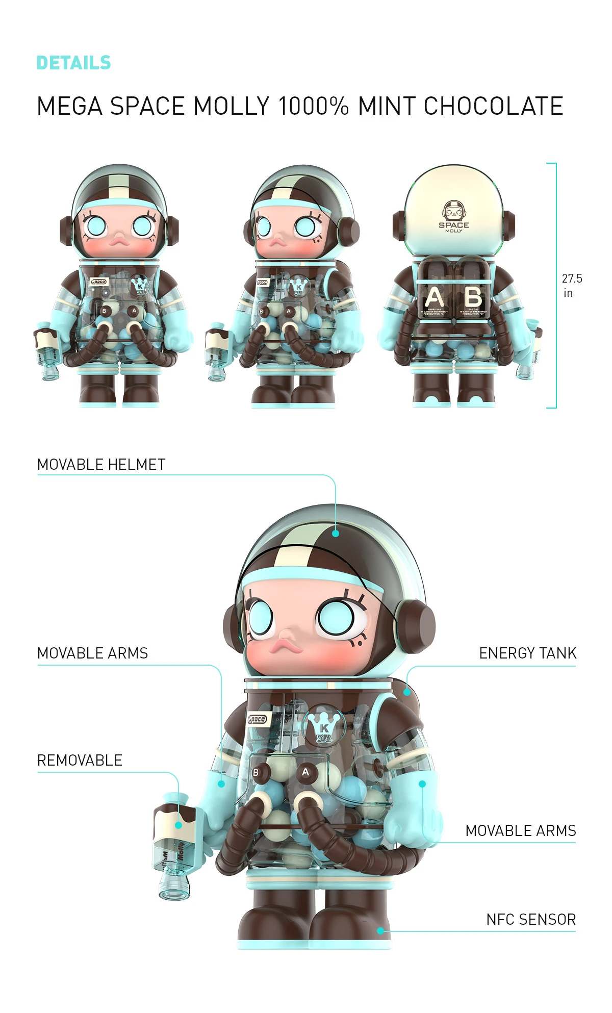 MEGA SPACE MOLLY 1000% Mint Chocolate MEGA SPACE MOLLY 1000% Mint Chocolate -Pop Mart Sale Shop