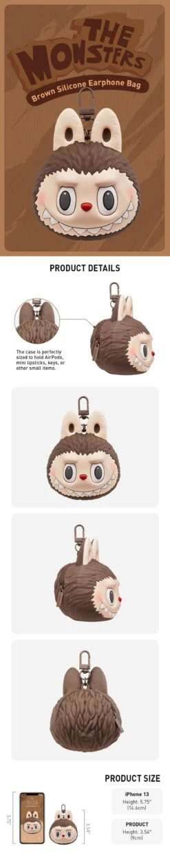 LABUBU Originals-Brown Silicone Earphone Bag -Pop Mart Sale Shop 20231031 174842 865608 1200x6031