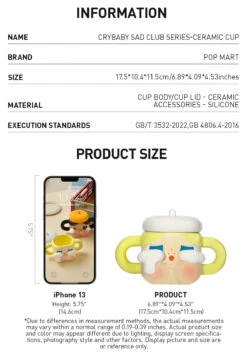 CRYBABY Sad Club Series-Ceramic Cup (Brown) -Pop Mart Sale Shop 20240102 161930 271192 1200x1732