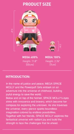 MEGA SPACE MOLLY 400%+100% THE POWERPUFF GIRLS-Blossom -Pop Mart Sale Shop 20240604 105300 385970 mega space molly 400 100 the powerpuff girls blossom mega 400 pop mart us detail 03 1200x2168