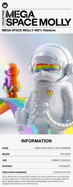 MEGA SPACE MOLLY 400% Rainbow -Pop Mart Sale Shop 20240605 141111 566306 mega space molly 400 rainbow mega 400 pop mart us detail 01 1200x3057