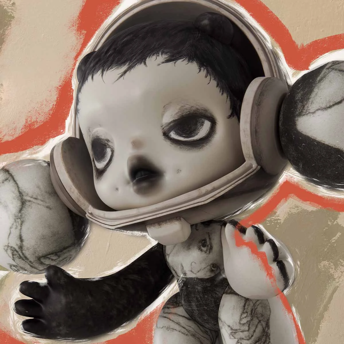 MEGA α SKULLPANDA 400% Egon Schiele MEGA α SKULLPANDA 400% Egon Schiele -Pop Mart Sale Shop 20240914 191328 718447 scene 3 mega skullpanda 400 egon schiele mega 400 details popmart