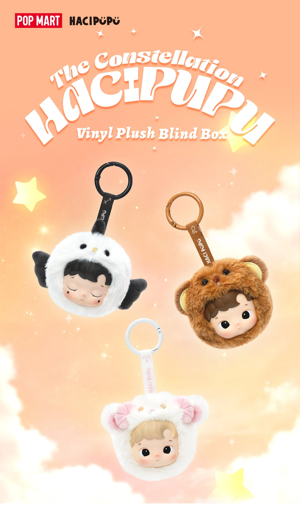 HACIPUPU The Constellation Series-Vinyl Plush Blind Box HACIPUPU The Constellation Series-Vinyl Plush Blind Box -Pop Mart Sale Shop 20240929 180857 387505 01 hacipupu the constellation series vinyl plush blind box plush toys popmart