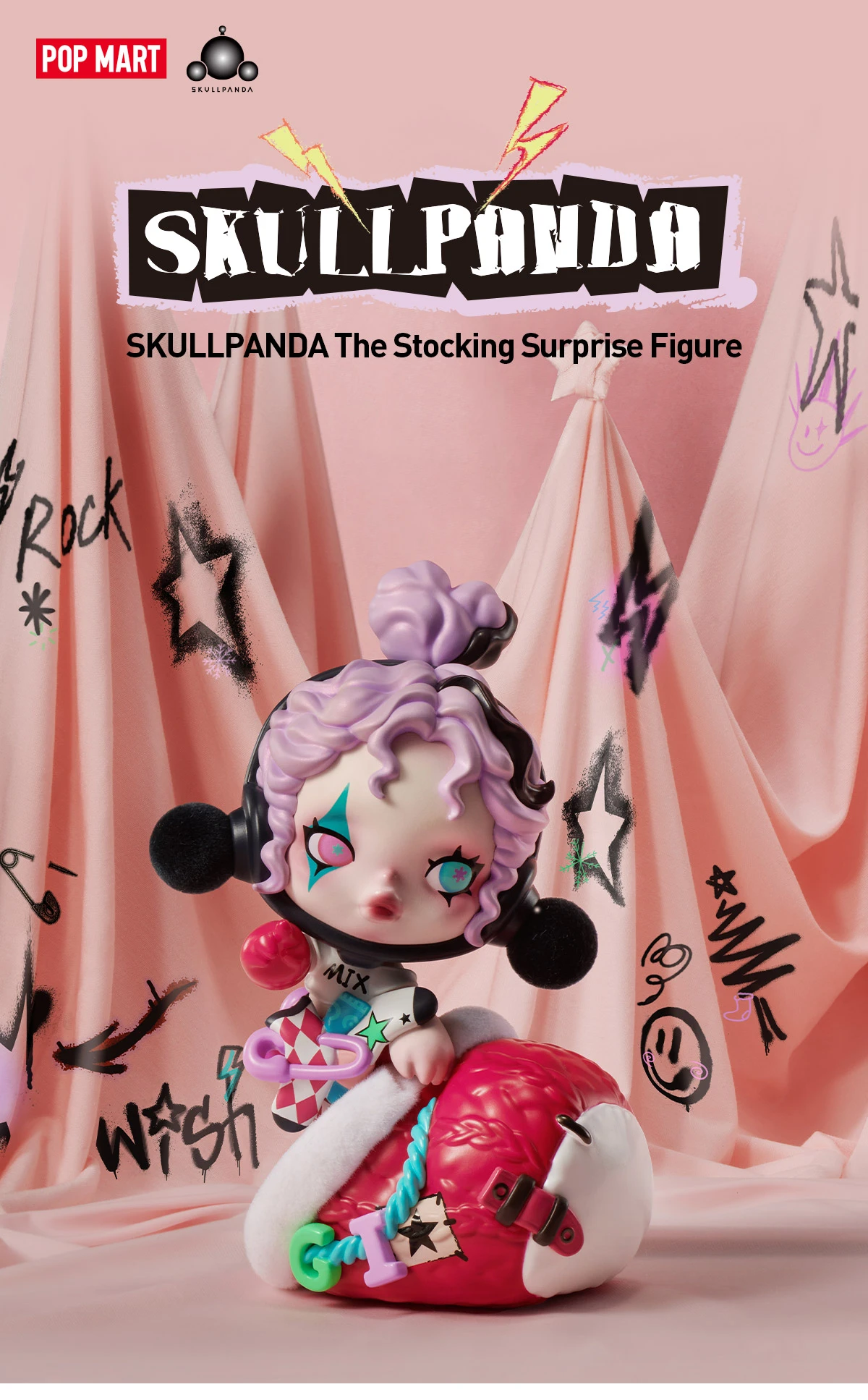 SKULLPANDA The Stocking Surprise Figure SKULLPANDA The Stocking Surprise Figure -Pop Mart Sale Shop 20241101 093809 174094 01 skullpanda the stocking surprise figure figurine details popmart
