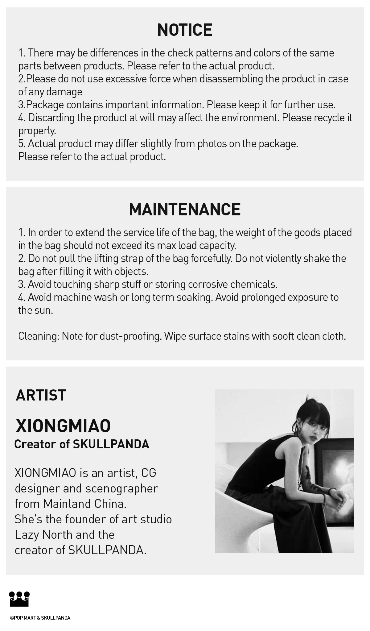 SKULLPANDA Tell Me What You Want Series Shoulder Bag SKULLPANDA Tell Me What You Want Series Shoulder Bag -Pop Mart Sale Shop 20241104 181803 374767 07 skullpanda tell me what you want series shoulder bag accessories details popmart