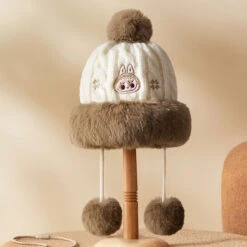 Warm Fluffy Holiday Series- LABUBU Plush Hat -Pop Mart Sale Shop 20241111 095449 210753 warm fluffy holiday series labubu plush hat accessories pop mart us scene 2 1200x1200
