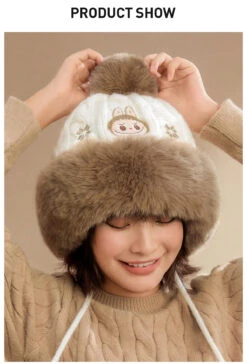 Warm Fluffy Holiday Series- LABUBU Plush Hat -Pop Mart Sale Shop 20241111 095503 012740 warm fluffy holiday series labubu plush hat accessories pop mart us detail 03 1200x1766