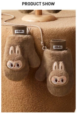 Warm Fluffy Holiday Series- LABUBU Plush Gloves -Pop Mart Sale Shop 20241111 095815 668658 warm fluffy holiday series labubu plush gloves accessories pop mart us detail 03 1200x1763