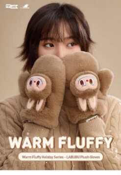 Warm Fluffy Holiday Series- LABUBU Plush Gloves -Pop Mart Sale Shop 20241111 095815 753661 warm fluffy holiday series labubu plush gloves accessories pop mart us detail 01 1200x1737
