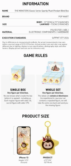 THE MONSTERS Classic Series-Sparkly Plush Pendant Blind Box 15 THE MONSTERS Classic Series-Sparkly Plush Pendant Blind Box -Pop Mart Sale Shop 20241113 173428 141905 the monsters classic series sparkly plush pendant blind box accessories pop mart us detail 04 1200x2798