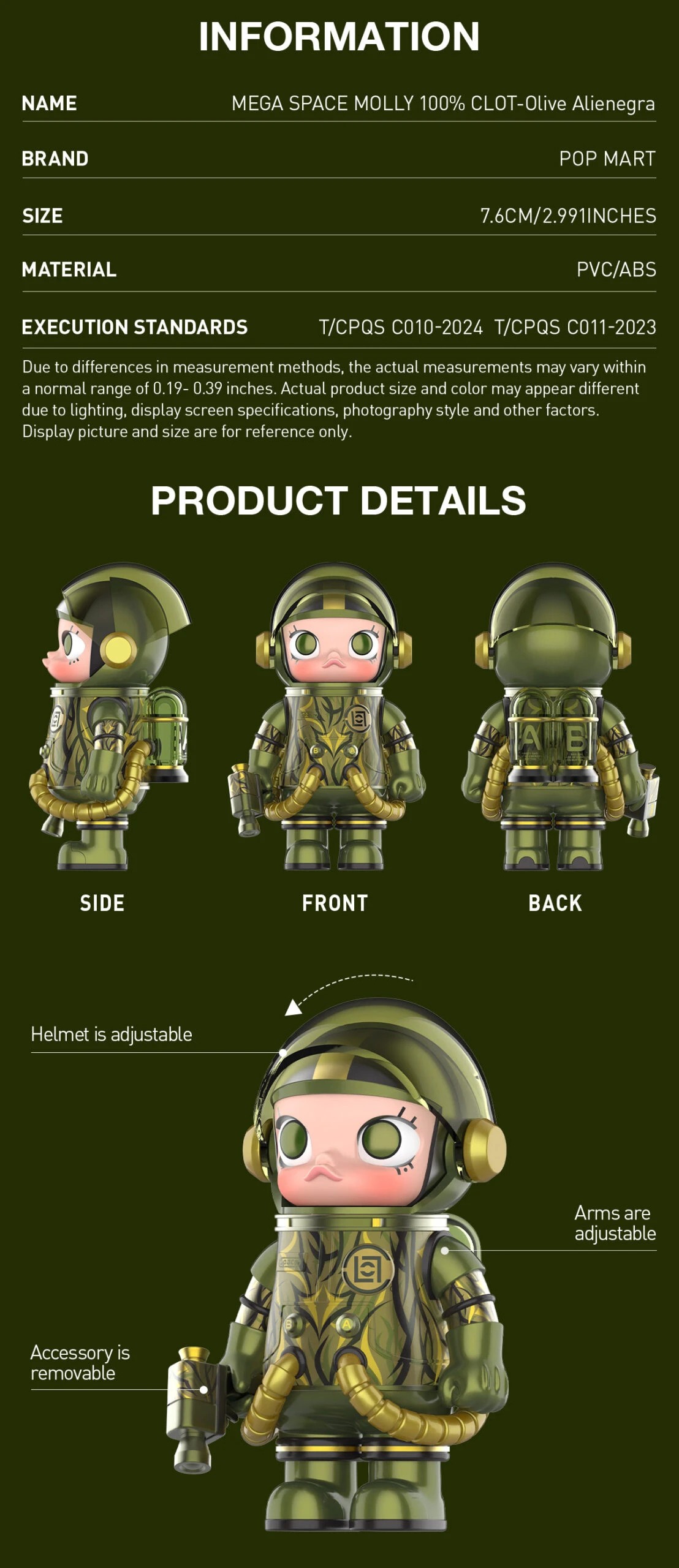 MEGA SPACE MOLLY 100% CLOT-Olive Alienegra MEGA SPACE MOLLY 100% CLOT-Olive Alienegra -Pop Mart Sale Shop 20241118 111247 065497 mega space molly 100 clot olive alienegra mega 100 pop mart us detail 02 1200x2773 scaled