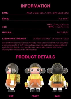 MEGA SPACE MOLLY 400%+100% Squid Game -Pop Mart Sale Shop 20241211 112856 956780 2 mega space molly 400 100 squid game mega details popmart us 1200x1664