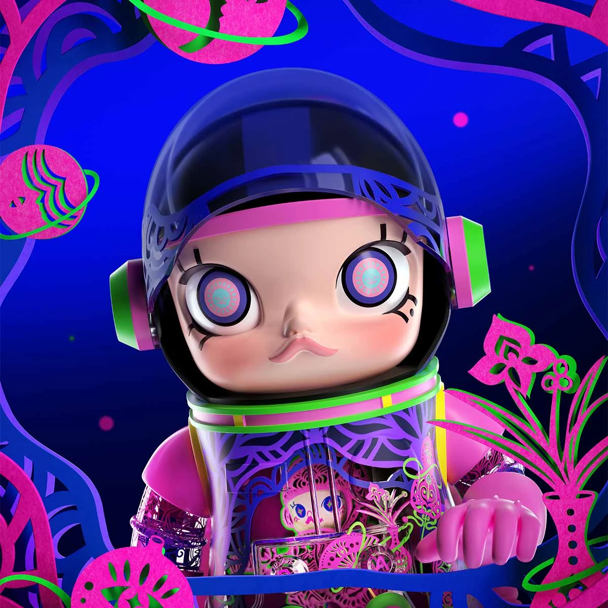 MEGA SPACE MOLLY 1000% CHEN FENWAN MEGA SPACE MOLLY 1000% CHEN FENWAN -Pop Mart Sale Shop 20241212 105059 417501 scene 2 mega space molly 1000 chen fenwan mega details popmart