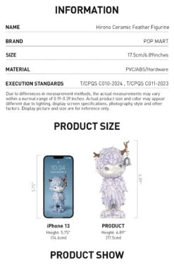 Hirono Ceramic Feather Figurine -Pop Mart Sale Shop 20241213 113446 663995 3 hirono ceramic feather figurine figurine details popmart us 1200x1835