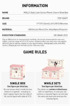 MOLLY Daily Look Series-Phone Charm Blind Box -Pop Mart Sale Shop 20250102 163041 099522 3 molly daily look series phone charm blind box accessories details popmart us 1200x1813