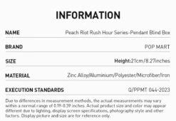 Peach Riot Rush Hour Series-Pendant Blind Box 20 Peach Riot Rush Hour Series-Pendant Blind Box -Pop Mart Sale Shop 20250213 174743 781541 4 peach riot rush hour series pendant blind box accessories details popmart us 1200x825