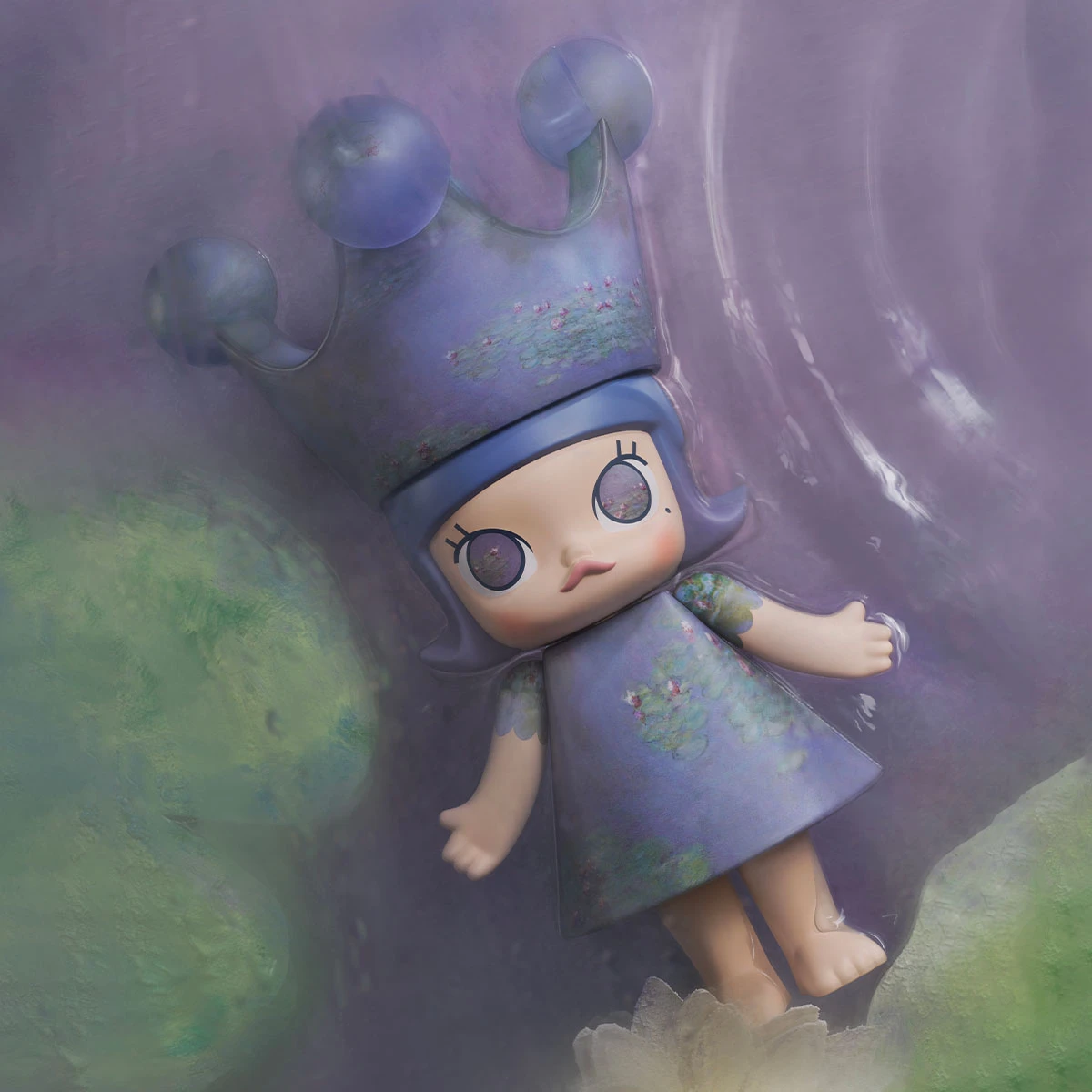 MEGA ROYAL MOLLY 400% Monet-Les Nymphéas MEGA ROYAL MOLLY 400% Monet-Les Nymphéas -Pop Mart Sale Shop 20250214 141416 117360 scene 3 mega royal molly 400 monet les nymph as mega details popmart