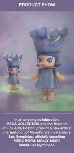 MEGA ROYAL MOLLY 1000% Monet-Les Nymphéas -Pop Mart Sale Shop 20250221 180633 891060 5 mega royal molly 1000 monet les nymphe as mega details popmart us 1200x2461