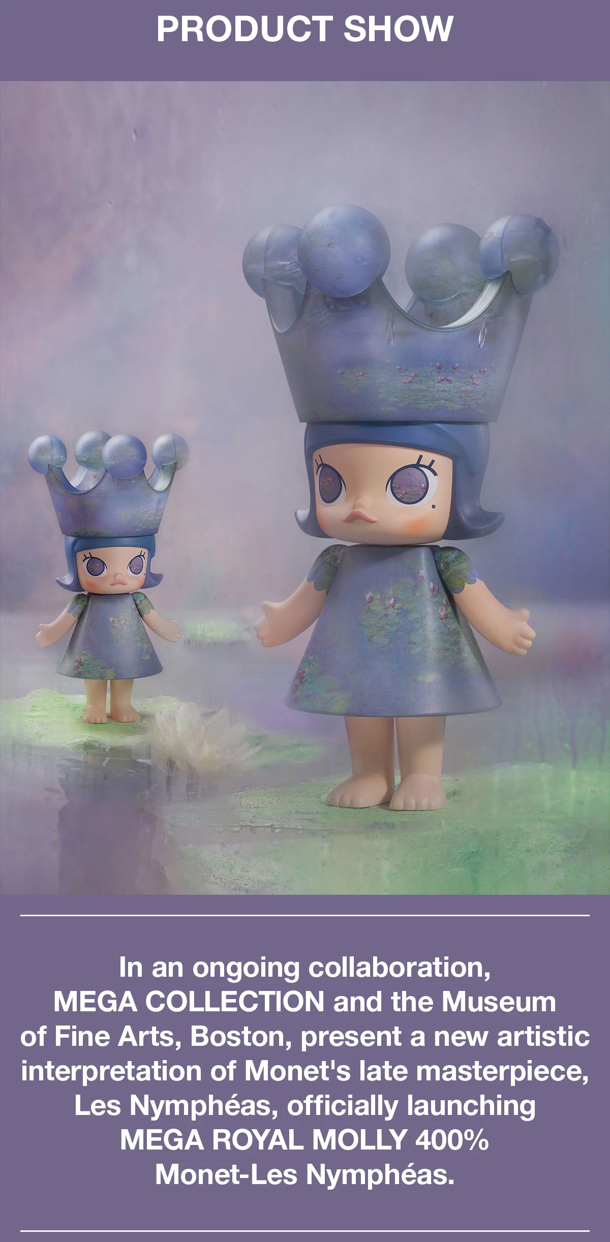 MEGA ROYAL MOLLY 400% Monet-Les Nymphéas MEGA ROYAL MOLLY 400% Monet-Les Nymphéas -Pop Mart Sale Shop 20250221 205207 251160 5 mega royal molly 400 monet les nymphe as mega details popmart