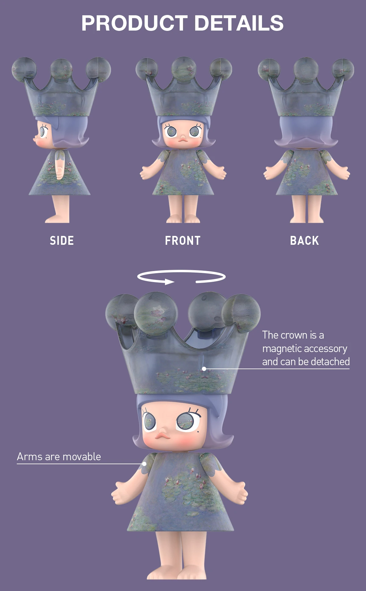 MEGA ROYAL MOLLY 400% Monet-Les Nymphéas MEGA ROYAL MOLLY 400% Monet-Les Nymphéas -Pop Mart Sale Shop 20250221 205207 618789 3 mega royal molly 400 monet les nymphe as mega details popmart