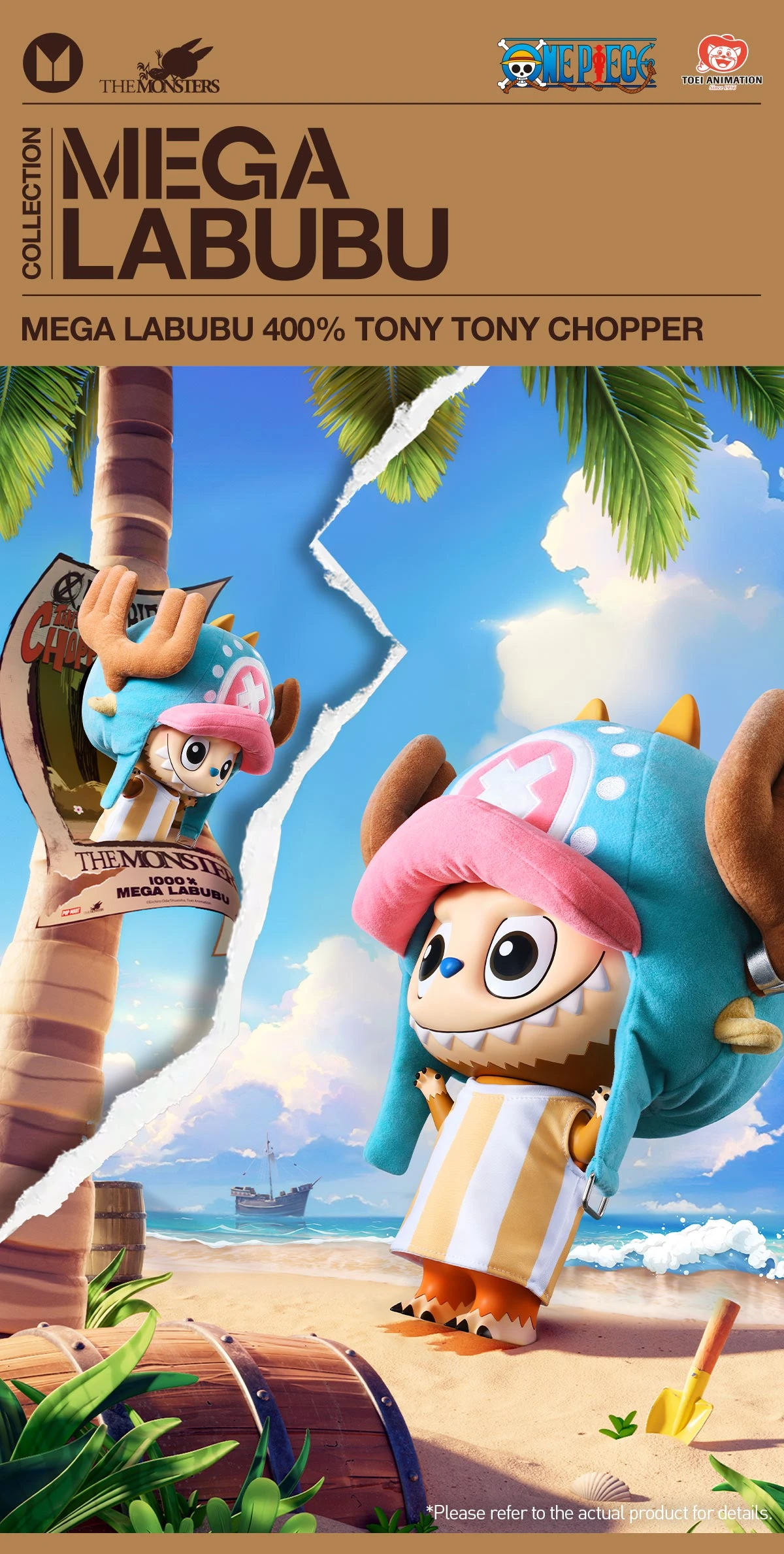 MEGA LABUBU 400% TONY TONY CHOPPER MEGA LABUBU 400% TONY TONY CHOPPER -Pop Mart Sale Shop 20250410 140406 329704 01 mega labubu 400 tony tony chopper mega details popmart