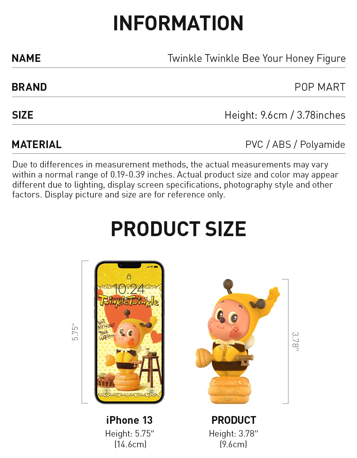 TwinkleTwinkle Bee Your Honey TwinkleTwinkle Bee Your Honey -Pop Mart Sale Shop 20250507 094534 258616 3 twinkle twinkle bee your honey figure figurine details popmart