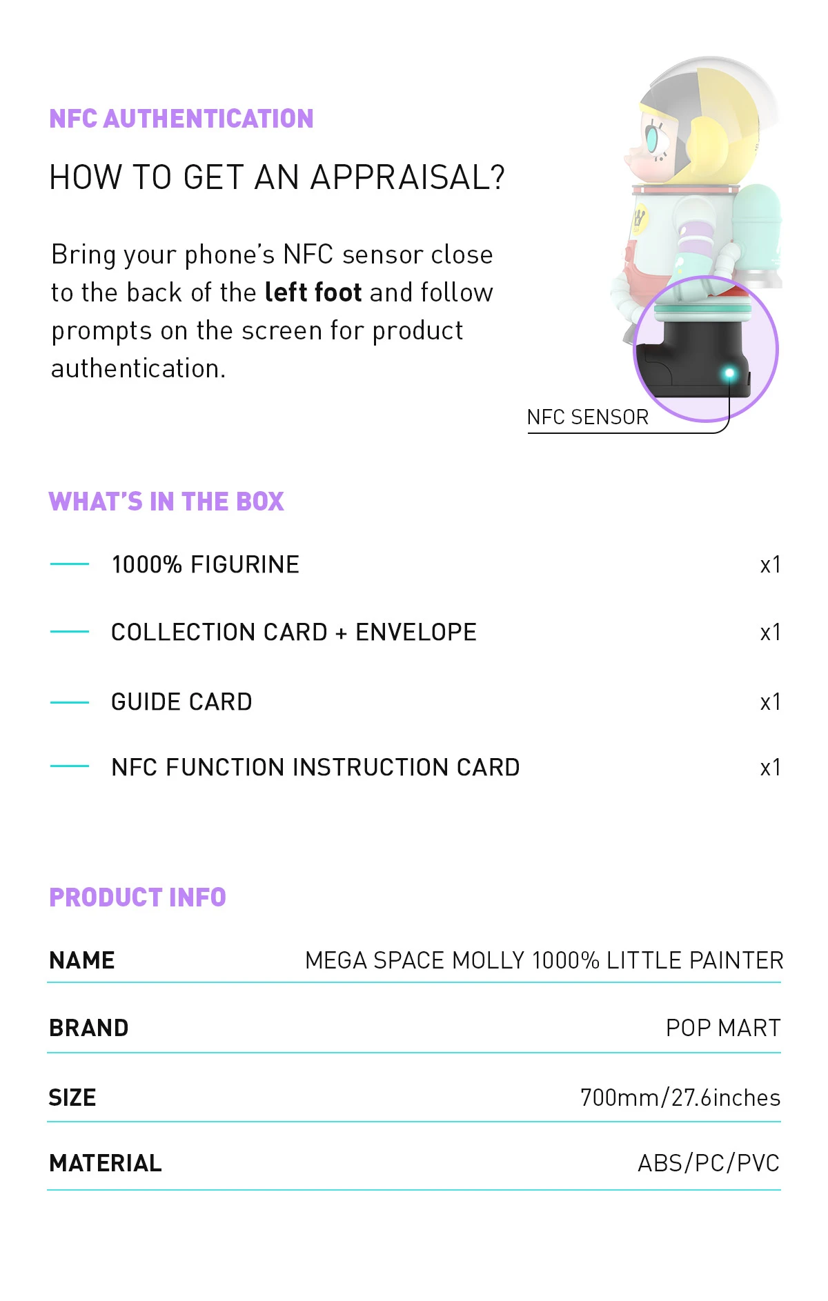 MEGA COLLECTION 1000% SPACE MOLLY Little Painter MEGA COLLECTION 1000% SPACE MOLLY Little Painter -Pop Mart Sale Shop